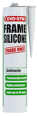 EVO-STIK Frame Silicone Sealant Anthracite - 290ml | Ideal for Door and Window Frames - Highly Waterproof - Permanently Flexible - Lasts up to 25 Years
