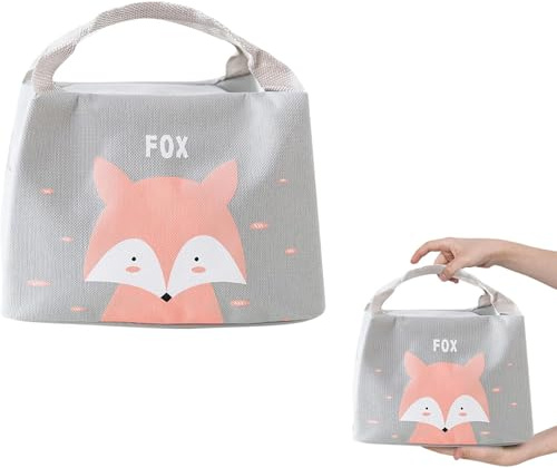 Rakiuty Bolsa Térmica Almuerzo Niños,Bolsa Almuerzo,Lunch Bag (Gris)