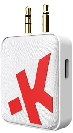 SKROSS Bluetooth 5.0 Transmitter for TV/Airplane to Wireless Headphones – Wireless Adapter for AirPods, Airplane, Car, Gym, Home, Use With 3.5 mm Audio Jack, 20 hour battery life