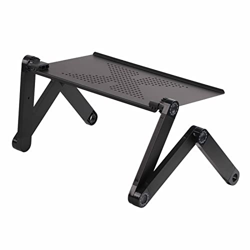 KIMISS Bureau Portable Pliable Polyvalent pour Lit, Table avec Support en Métal pour Ordinateur Portable/PC – Idéal pour la Maison ou Le Bureau, Complet avec Grand Ventilateur de