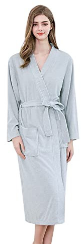 Fleece-Bademantel für Damen, einfarbig, Schlafmantel, Winter-Bademantel mit Taschen und Gürtel, mer Fleece-Schlafanzug, einfarbig, Nachtwäsche, Loungewear, gemütlicher Robe, Schlaf-Cardigan, a, M