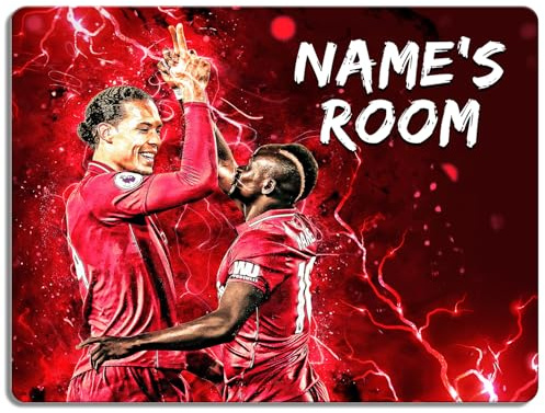 Personalised Mane Van Dijk Bedroom Door Sign Football Legend Room Name Plaque Children's Boys Liverpool Football Player Kids Birthday Gift NLD15