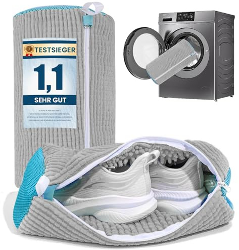 HUPIRCT 2 Bolsas Para Lavar Zapatillas en Lavadora, Cepillo Mejorado | Limpieza de 360°; Protege Tanto el Calzado Como el Tambor; Reduce el Ruido; Evita la Transferencia de Color; Reutilizable