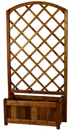 TheGoodGarden Fioriera con grigliato ad arco Rosy 90x36x h 172 cm colore Noce