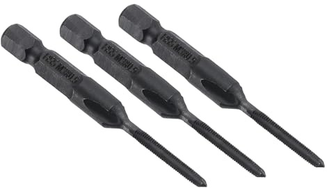 sourcing map 3pcs Straight Flute Thread Tap, M3 x 0.5 Metric Thread 1/4 Hex Shank Screw Threading Tapping Tool Thread Milling Machine Taps, High-Speed Steel 6542 (HSS 6542)