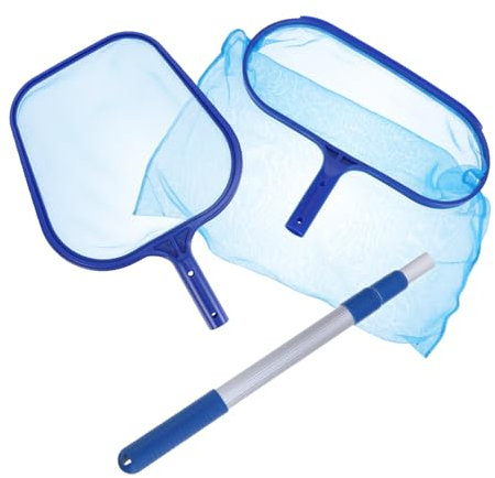 Yardwe Piscine 1 Épuisette Écumoire Perche Rétractable Et Râteau À Filet pour Le Nettoyage De La Piscine