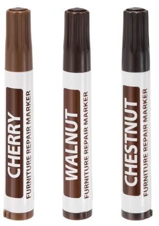 uxcell Furniture Repair Wood Markers, 3 Pcs 3 Colors Touch Up Filler Sticks, Oil Based Paint Markers for Scratches, Tables, Wood Floors, Cabinet, Carpenters, Cover Ups