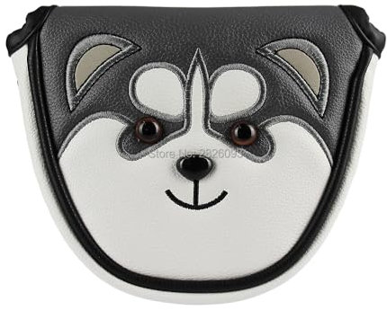 WANGSHAOWEI Golf Couvre Mallet Golf Putter Couvre-Chef en Cuir PU Anti-poussière Belle Husky Animal Couvre-Chef for Putter TêTe De Club