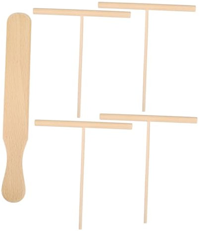 Mikinona Wooden Crepe Spreader Spatula Pancake Rake Cooking Tools Healthy for Breakfast
