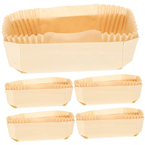 SECFOU Ensemble de 5 Moules en Bois pour Pâtisserie avec Caissettes en Papier, Résistants à Haute Température, pour Cuisson Quotidienne et Célébrations Festives