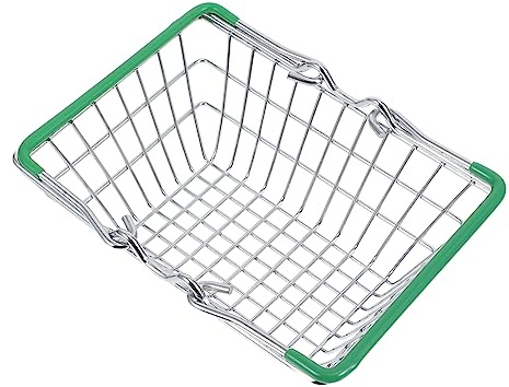 KOMBIUDA Mini Desktop Storage Basket Adorable Metal Craft Decor for Photography Prop Ornament for Organizing Gadgets Random Color