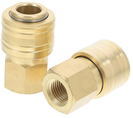 Raccordo Rapido Aria Compressa in Ottone 1/4 Bsp Maschio 2 Pezzi