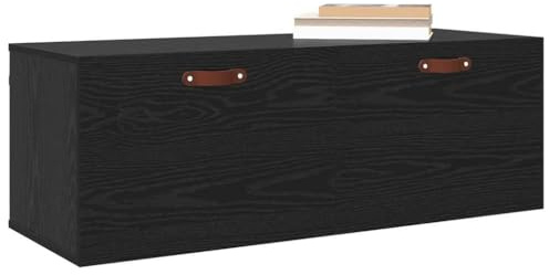 vidaXL Väggmonterat skåp 100 x 36,5 x 35 cm Konstruerat trä Svart Ek