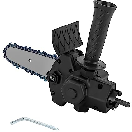 4 Inch Electric Drill Modified to Electric Chainsaw Tool Attachment, for 6-13mm/0.24-0.51inch Three-jaw Collet Drill