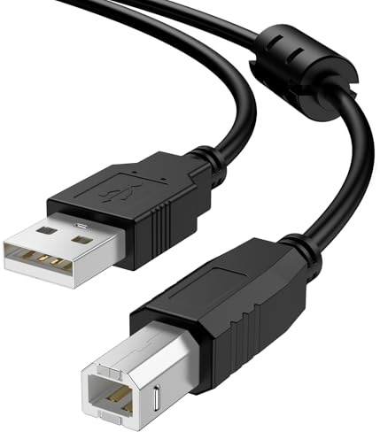 Cavo per Stampante 1,8 M, USB 2.0 Cavi da USB-A a USB-B, Tipo A a Tipo B per Scanner Ad Alta Velocità per Stampante per HP Canon Dell Sam Epson Brother Lexmark Xerox, Cavi MIDI per Digitale