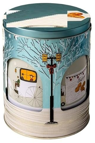 Rotating Music Tin Filled With Caramel Butter Biscuits – 300g (Multiple Designs Available) | NAEM (Blue Box)