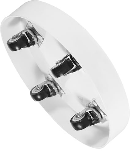 Artibetter Supporto per Vasi per Piante da Interno con Ruote, Vassoio Rotondo in Plastica Bianco Ø18,5 Cm, Base Mobile per Piante di Grandi Dimensioni per Giardino e Casa, Struttura Stabile