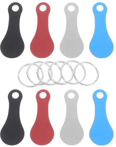 DOITOOL 8pcs Stainless Steel Shopping Cart Tokens Keyrings Supermarket Trolley Key Hoops Portable Metal Token Keychain for Trolley Release