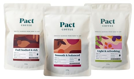 Pact Coffee Roaster's Selection, Speciality Coffee, 3 x 250g | Whole Coffee Beans, Wholebean, Ethically Sourced, Freshly Roasted