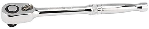 Draper 26507 1/2-Inch Square Drive 72 Tooth Reversible Ratchet with Solid Handle, Silver