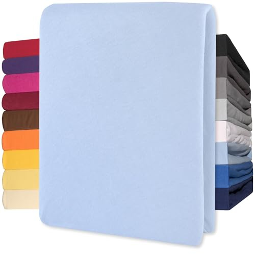 CelinaTex Jersey Topper Spannbettlaken Lucina 200x200-200x220cm Aqua blau 100% Baumwolle gekämmt bis 12cm Matratzenhöhe Spannbettbezug, Leintuch, Bettlaken, elastisch, Strech, Oeko-Tex