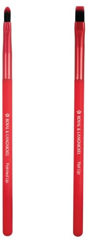 MODA Royal & Langnickel EZGlam Duo Luscious Lips - Set di 2 pennelli da trucco con labbra a punta e labbra piatte, rosso