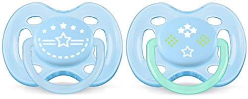 Philips Avent SCF172/01 – 2 Stück Schnuller, belüftet, für 0-6 Monate, Motiv Stern