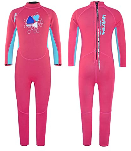 LayaTone Kids Wetsuit 3/2mm Neoprene Full Body Kids Wet Suits for Boys Girls One Piece Wetsuit for Swimming Diving Surfing Freediving Canoeing
