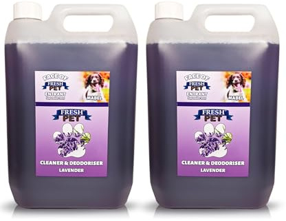 Fresh Pet Disinfectant Deodoriser Artificial Grass Cleaner for Dogs 2x5L | Lavender Pet-safe formula, 2x5L Pre-Filled for Kennels, Catteries, Artificial Grass, Floors, Crates, Bedding, Litter Trays