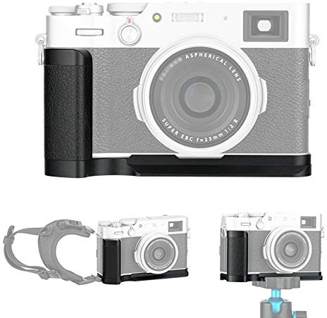 JJC Metall-Handgriff mit Schnellwechselplatte für Fuji X100V X100F Kameras | Aluminiumlegierung mit Mikrofaser, Batterie- oder Speicherkartenwechsel ohne Demontage, Befestigung am Handgelenkband