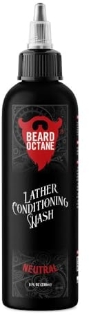 Beard Octane Beard Wash for Men – Neutral (Unscented) – Gentle Daily Beard Shampoo with Shea Butter – Cleans Without Drying – 8oz
