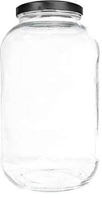 mikken XXL Einmachglas 4250ml mit Deckel schwarz, Vorratsglas Glasdose inkl. Beschriftungsetikett