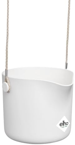 elho B.for Swing 18cm Blumentopf - Weiss | L 20 x B 20.5 x H 16.5 cm | für den Innenbereich | 100% recyceltes Plastik