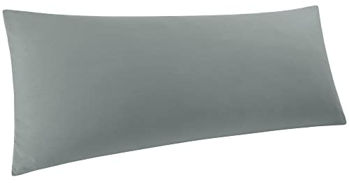 PiccoCasa Seitenschläferkissen Bezug Kissenhülle 100% Mikrofaser mit Reissverschluss 50x160 cm Kissenbezug langes Kissen Schwangerschaftskissenbezug Stillkissenbezug Dunkelgrau