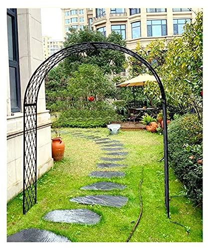 Großer Garten-Rosenbogen aus Metall, strapazierfähig, Starke Röhrenlaube für Kletterpflanzen, Unterstützung, Torbogen, Dekoration, Gartenbogen (schwarz, 2 x 2,5 m)