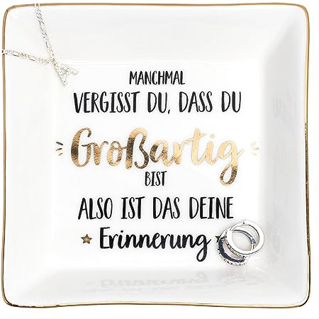 Darlena Dekoschale Inspirierend | Geschenke für Frauen, Geburtstagsgeschenk | Schmuckschale | Freundschaft Geschenk für Mama, Schwester, Kollegin, Freundin, Ehefrau zum Geburtstag oder Weihnachten