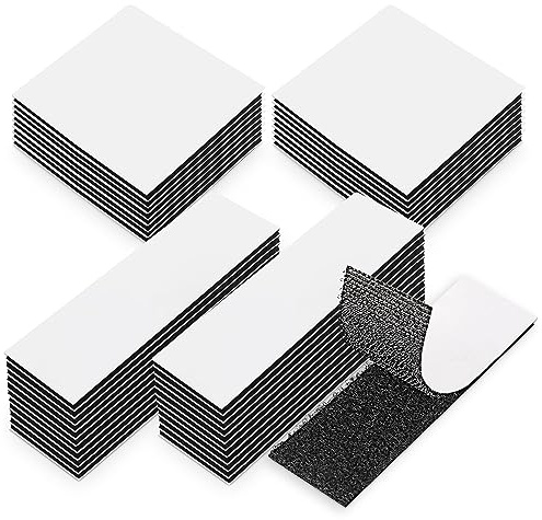 EOTW Klettband Selbstklebend Extra Stark, Doppelseitiges Klettverschluss Selbstklebend Schwarz für Wände/Boden/Tür/Gläser/Metalle