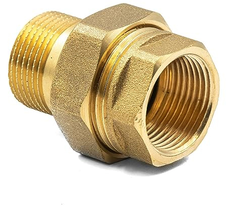 Messing-Gewindefitting Verschraubung Durchgang 3/4 | Messing-Gewindeverschraubung für Wasserleitungen & Heizungsanlagen