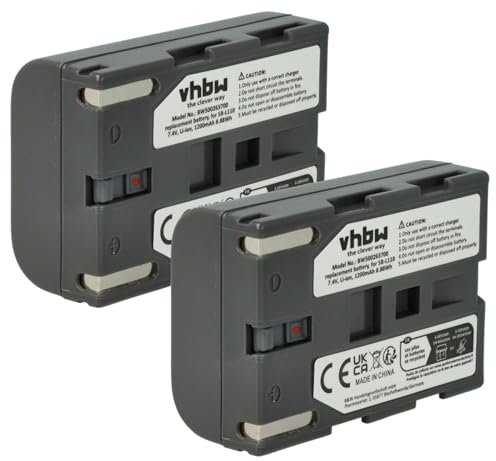 vhbw 2x batteria compatibile con Samsung VP-D590, VP-D590i, VP-D60, VP-D65, VP-D69, VP-D70, VP-D73 videocamera camcorder (600mAh, 7,2V, Li-Ion)