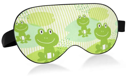 Schlafmaske „Frösche und Fische lichtblockierende Augenmaske zum Schlafen mit verstellbarem Riemen niedliche weiche leichte Augenabdeckung Augenbinde für Männer und Frauen Arbeit Reisen Nickerchen