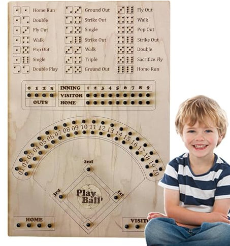 Maciun Brettspiel, Baseball, Brettspiele für Erwachsene – interaktives Brettspiel für Bürosport aus Holz – Geburtstagsgeschenk, frühes Lernspielzeug, Denkspiel