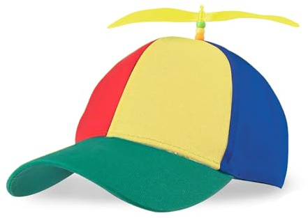 Moguri Gorro de hélice, gorra de hélice colorida, gorra de helicóptero, gorra de helicóptero, gorra de béisbol, gorra de fiesta para adultos, tamaño ajustable, verde, L