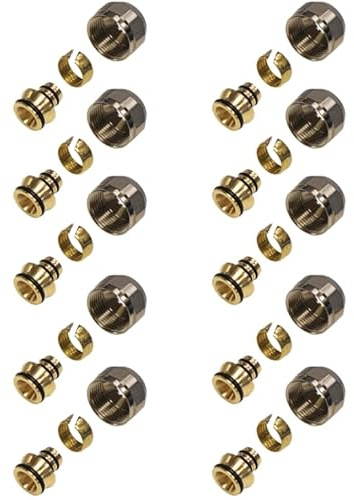 ENVIRON - 10er Satz Klemmverschraubung 16 x 2mm, 3/4 '' | für Heizrohr 16 x 2 und Verteiler für Fußbodenheizung Eurokonus Klemmringverschraubung für Verbundrohr Mehrschichtverbundrohr Heizung Fitting