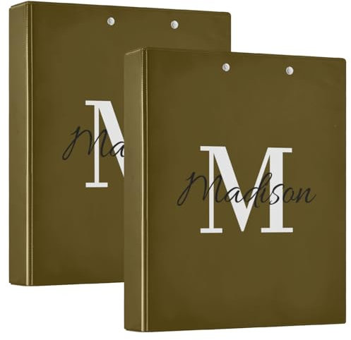 Personalisierter Ordner mit 3 Ringen, 3,8 cm mit Namen, individueller dekorativer niedlicher Ordner, Organizer mit rutschfestem Metallclip für Schulbedarf, individuelles Geschenk