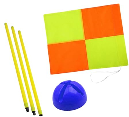 rockible Fußball-Eckfahne, Spielfeldausrüstung, Trainingssportfahne, Fußballfeld-Eckfahne für Spiele, Fußballsport, Rasen, 1.5 m Stange, Blauer Sockel