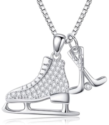 DAYLINLOVE Sport Halskette s925 Sterling Silber Volleyball/Eishockey/Lacrosse/Gymnastik/Weicher Ball Anhänger Ketten Schmuck Geschenke für Frauen
