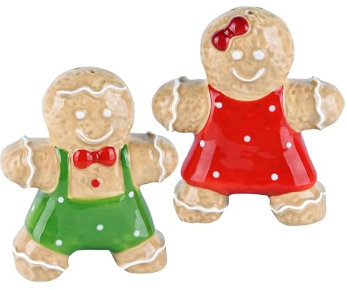 POMMERNTRAUM ® | SALZ + PFEFFERSTREUER Weihnachtsdeko Adventdsdekoration Lebkuchenmann + Lebkuchenfrau (Lebkuchenfiguren)