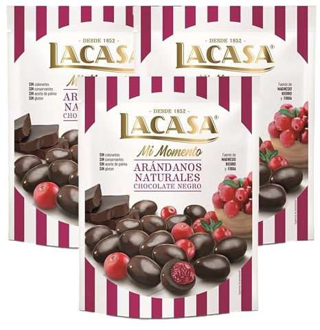 Lacasa Lote de 3x Bolsitas Mi Momento Arándanos con Chocolate negro 125G