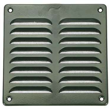 PATIKIL 6x6 Inch Aluminum Gable Vent, Exterior Wall Outlet Vent Cover HVAC Air Grille Louvered Screen Mesh for Kitchen Bathroom Ventilation, Green