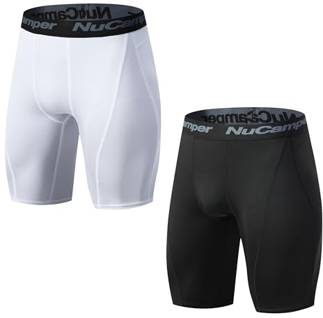 NuCamper Mallas Running Hombre Pantalones Cortos Hombre de Compresión, Pantalones Cortos de Capa Base Secado Rápido Deportivos Transpirables para Entrenamiento, Ciclismo, Yoga, Fitness
